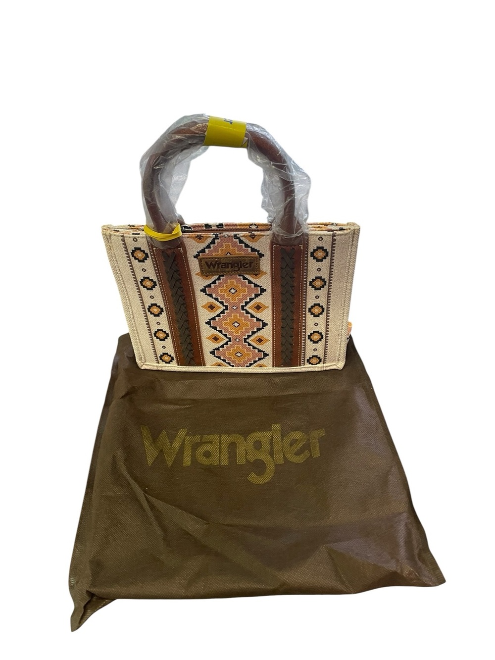 Wrangler Cream & Brown Southwestern Pattern Tote